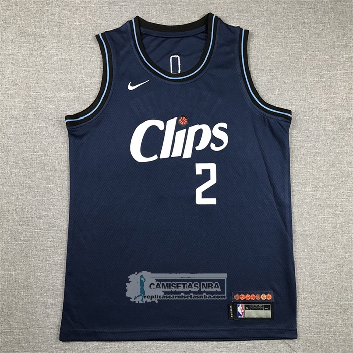 Camiseta Nino Los Angeles Clippers Kawhi Leonard NO 2 Ciudad 2023-24 Azul